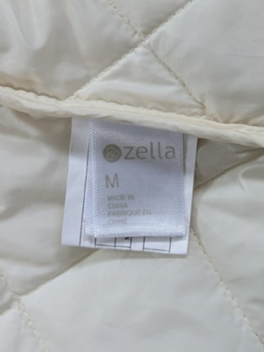 Zella Skyline Quilted Lightweight Longline Coat Size M Ivory - Picture 9 of 15